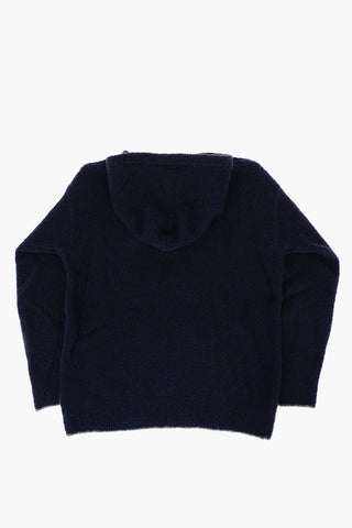 Virgin Wool Blend Sweater with Hood
