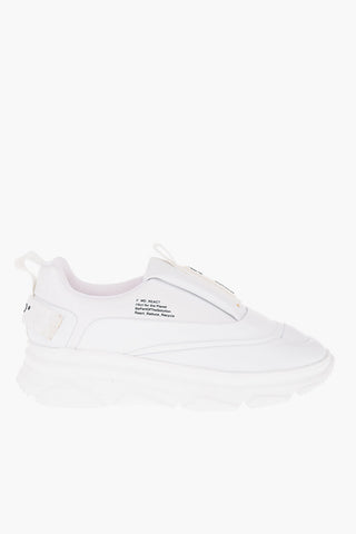 Faux Leather AURORA Slip On Sneakers with Lettering-Print