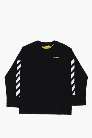 Long Sleeve Crew-neck T-Shirt with Contrasting Details