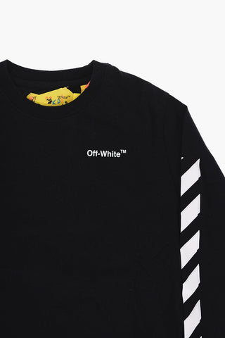 Long Sleeve Crew-neck T-Shirt with Contrasting Details