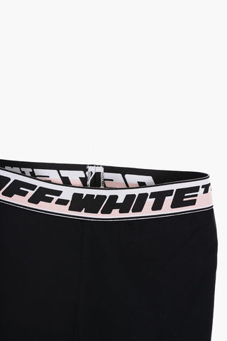 Stretch Cotton Leggings with Logoed Elastic Waistband