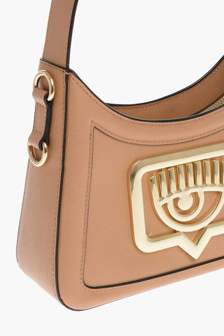 Saffiano Eco-leather EYELIKE Shoulder Bag with Metal Logo
