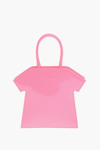 Glossy Handbag with T-shirt Design and Removable Shoulder Strap