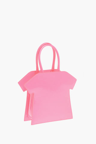 Glossy Handbag with T-shirt Design and Removable Shoulder Strap