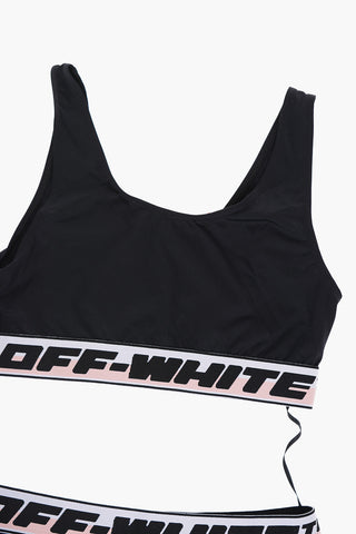 Solid-Color Bikini With Logo Bands