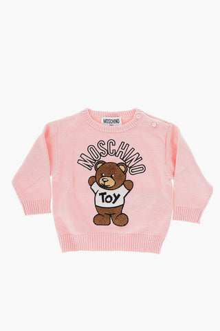 Teddy Embroidery Crew-Neck Sweater