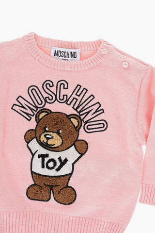 Teddy Embroidery Crew-Neck Sweater
