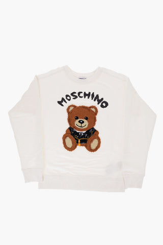 Felpa Girocollo Leggera con Teddy Bear in Velour