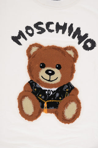Felpa Girocollo Leggera con Teddy Bear in Velour