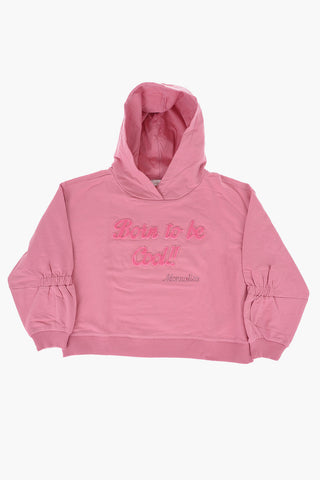 Fleeced-Cotton Hoodie with Embossed Detail