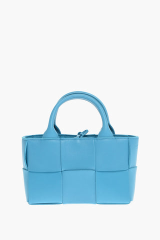 Woven Leather Tote Bag ARCO with Removable Shoulder Strap