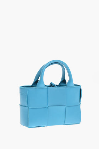 Woven Leather Tote Bag ARCO with Removable Shoulder Strap