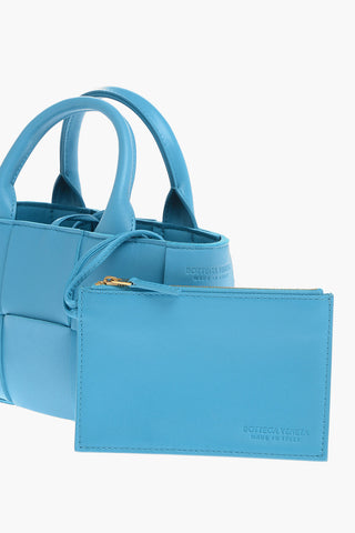 Woven Leather Tote Bag ARCO with Removable Shoulder Strap