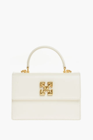 Leather Handbag with Golden Logo