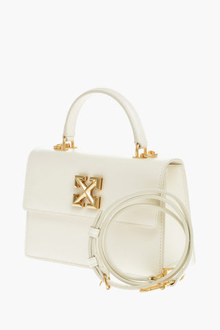 Leather Handbag with Golden Logo