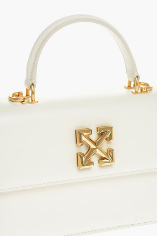 Leather Handbag with Golden Logo