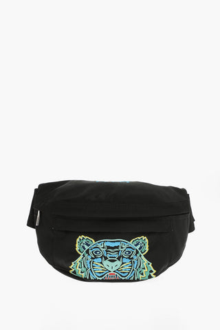 Tiger Crest Embroidered Solid Color Bum Bag