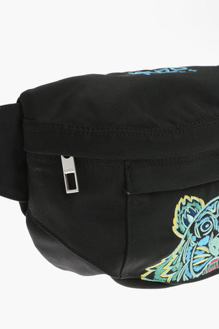 Tiger Crest Embroidered Solid Color Bum Bag