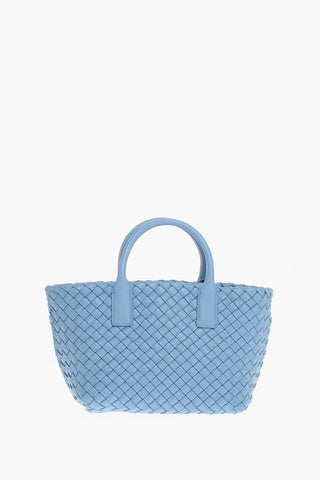 Braided Leather CABAT Tote Bag with Removable Shoulder Strap and Matched Pouch