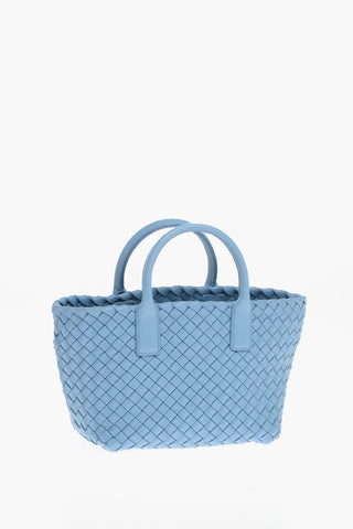 Braided Leather CABAT Tote Bag with Removable Shoulder Strap and Matched Pouch
