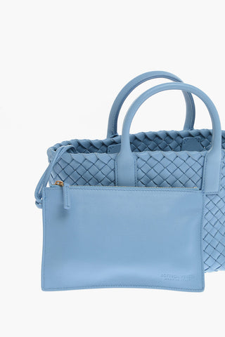 Braided Leather CABAT Tote Bag with Removable Shoulder Strap and Matched Pouch