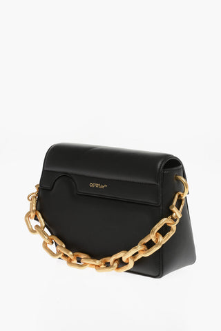 Leather Square Shoulder Bag with Cut-Out Details