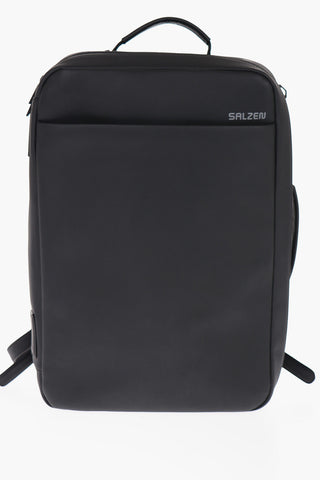 Matt Leather Backpack with Multi Pockets