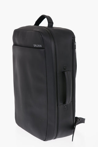 Matt Leather Backpack with Multi Pockets