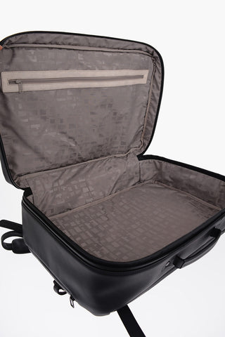 Matt Leather Backpack with Multi Pockets