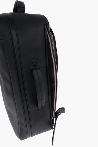 Matt Leather Backpack with Multi Pockets