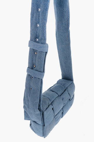 Braided Denim Shoulder Bag