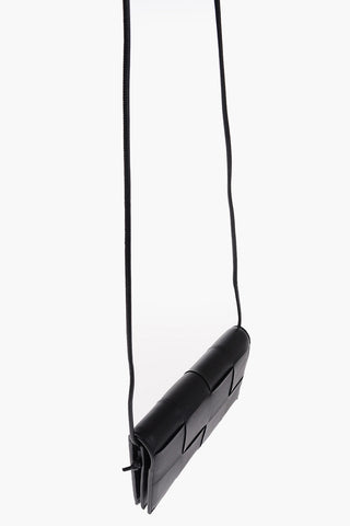 Braided Leather Crossbody Bag with Inner Card Slots