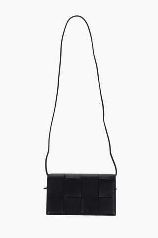 Braided Leather Crossbody Bag with Inner Card Slots