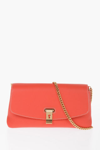 Textured Leather LEENA Bag with Chain Shoulder Strap