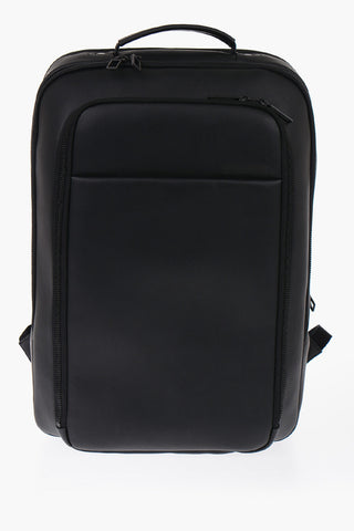 Matt Leather Backpack with Multi Pockets