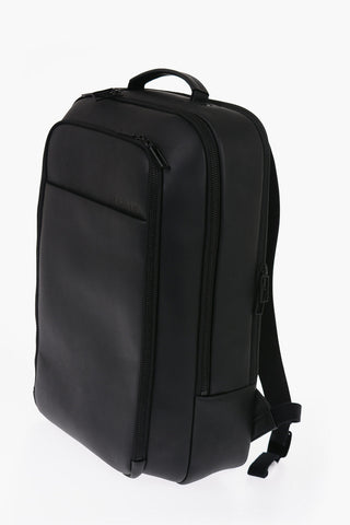 Matt Leather Backpack with Multi Pockets
