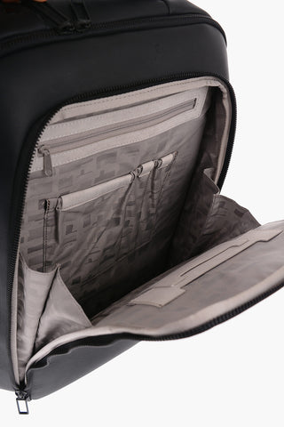 Matt Leather Backpack with Multi Pockets