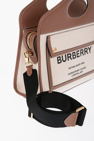 Cotton Tote Bag with Leather Trims