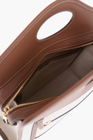 Cotton Tote Bag with Leather Trims