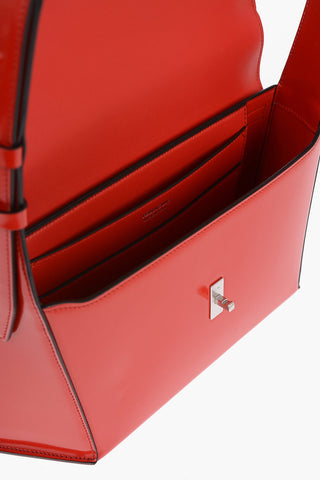 Leather PRISMA MEDIUM Shoulder Bag with Geometrical Design