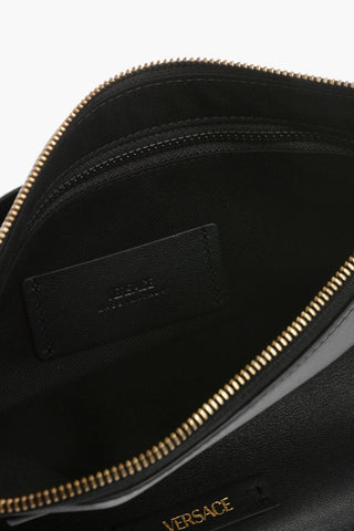 Leather Maxi Pouch with Golden Detail