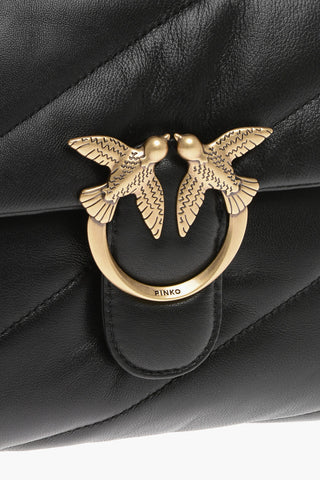 Quilted Leather Crossbody Bag with Iconic Golden Buckle