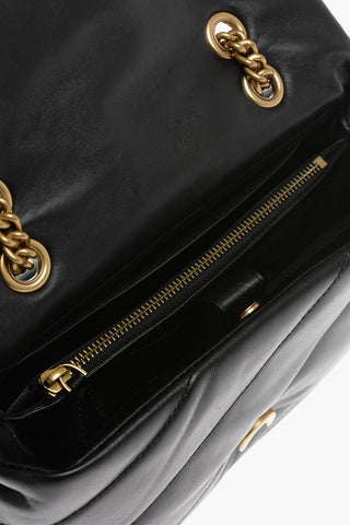 Quilted Leather Crossbody Bag with Iconic Golden Buckle