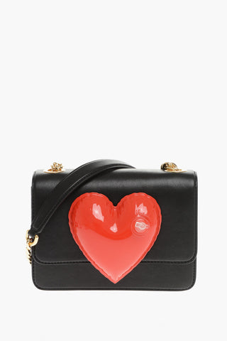 COUTURE! Leather Crossbody Bag with Inflatable Heart and Golden Chain