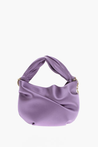 Satin BONNY Bag with Decorative Draping and Chain Shoulder Strap