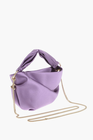 Satin BONNY Bag with Decorative Draping and Chain Shoulder Strap