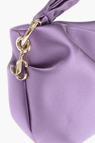 Satin BONNY Bag with Decorative Draping and Chain Shoulder Strap