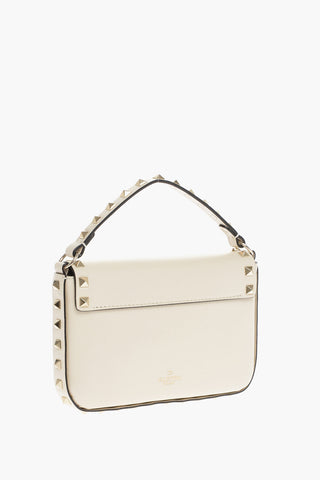 GARAVANI Leather ROCKSTUD Handbag with Studs and Removable Shoulder Strap