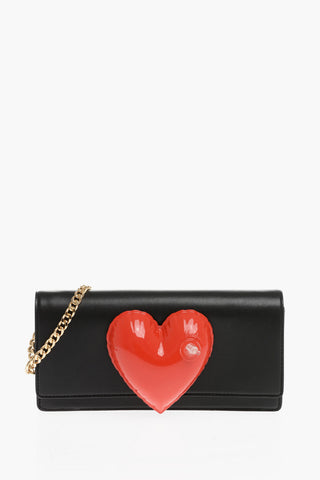 COUTURE! Leather Clutch with Inflatable Heart and Removable Chain Shoulder Strap