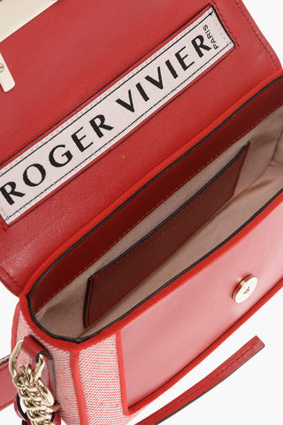 Leather and Fabric CALL ME TRES VIVIER Crossbody Bag with Embroidered Logo and Maxi Golden Buckle